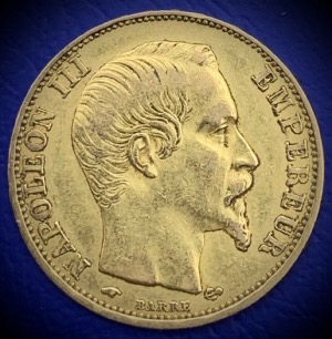 20 Francs or Napoléon III Tête Nue 1859 A