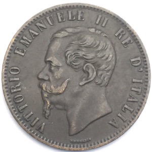 Italie 10 centimes Emmanuele II 1867 H