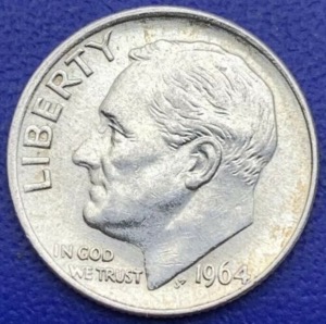 Dime United-states Roosevelt 1964 argent