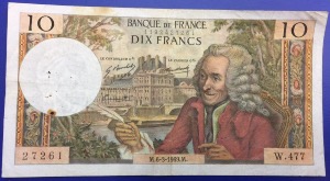 10 Francs Voltaire 6-3-1969