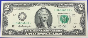USA, Billet 2 dollars * STAR NOTE 2013 San Francisco, Jefferson, Neuf