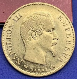 10 Francs Or Napoléon III Tête nue 1858 A