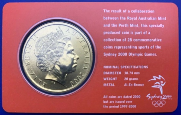 Australie, 5 Dollars Elisabeth 2, Sydney 2000, Judo
