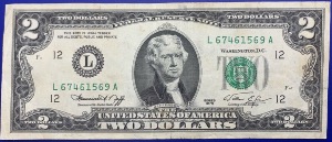 Etats-Unis, Billet 2 dollars San Francisco 1976, Jefferson