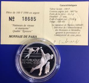 100 Francs JO Albertville 1992 Patinage Monnaie de Paris