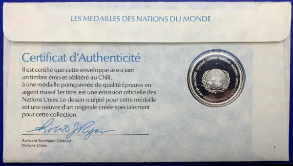 Médaille Argent massif des nations du Monde - CHILI