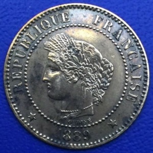 Monnaie bronze, Ceres, 2 centimes 1899 A, Paris