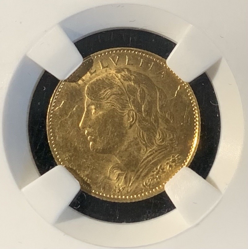 10 Francs or Vreneli 1922 Suisse