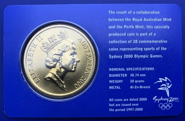 Australie, 5 Dollars Elisabeth 2, Sydney 2000, Football