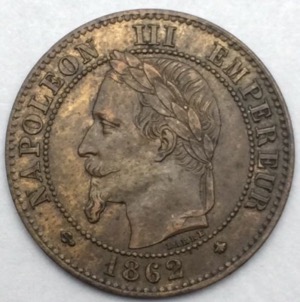 Napoleon III 2 centimes 1862 A