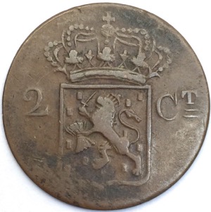 Inde Néerlandaise 2 Cents 1834 Willem I Utrecht