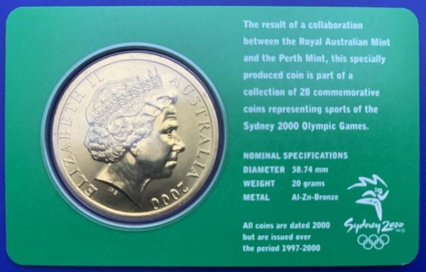 Australie, 5 Dollars Elisabeth 2, Sydney 2000, Tennis