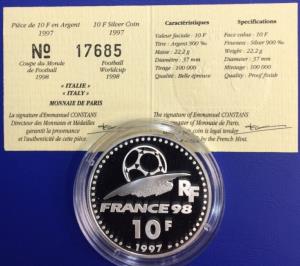 10 Francs Coupe du Monde 1998 Italie Monnaie de Paris