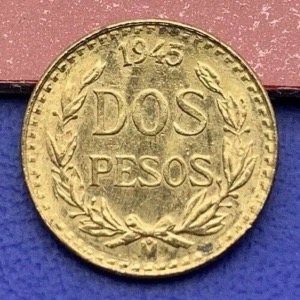 Monnaie Or 2 Pesos Mexique, Mexicain, 1945