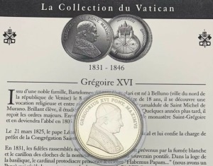 Médaille Léon Grégoire XVI, Collection du Vatican