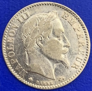 10 Francs or Napoléon III Tête Laurée 1863A