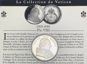 Médaille Pie VIII, Collection du Vatican