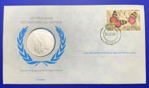 Médaille Argent massif des nations du Monde - ZAMBIE
