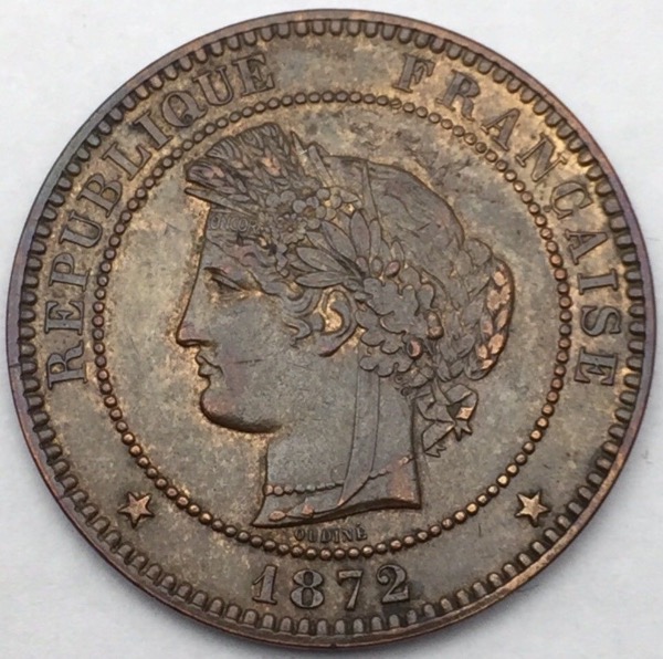 10 centimes Ceres 1872 A