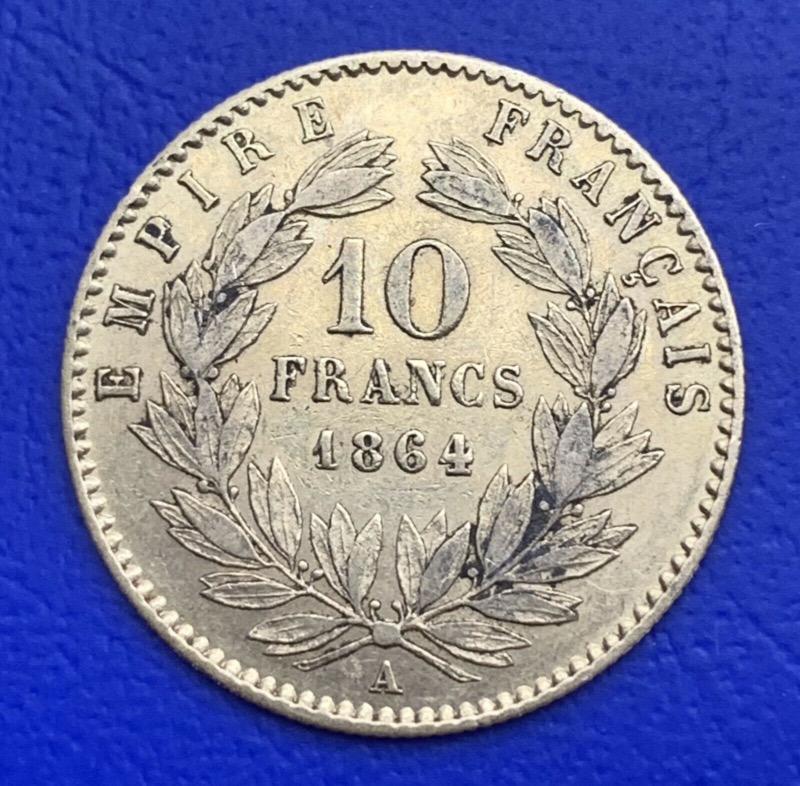 10 Francs or Napoléon III Tête Laurée 1864 A