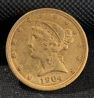 5 dollars Or Liberté 1904 Etats-Unis