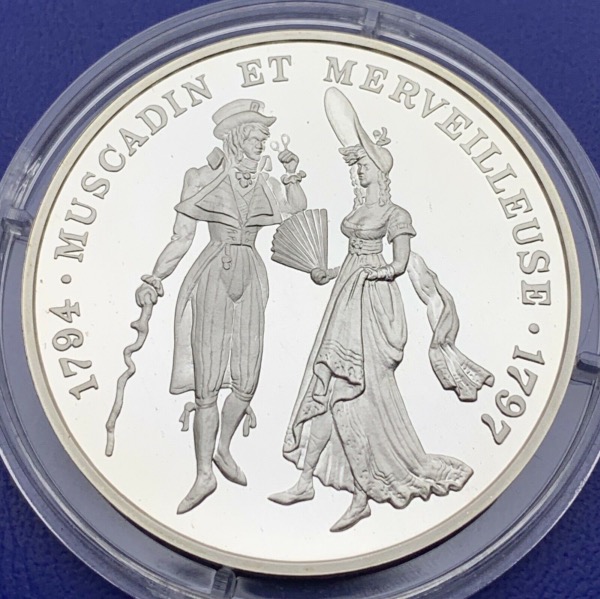 Médaille Argent Bicentenaire de la Révolution - Muscadin et Merveilleuse