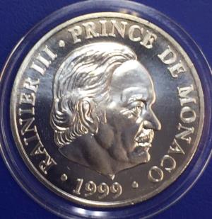 Monaco 100 francs Rainier III argent 1999 50 ans de règne
