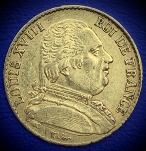 20 Francs or Louis XVIII Buste Habillé 1814 A