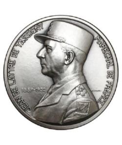 Médaille Jean de lattre de tassigny bronze argenté