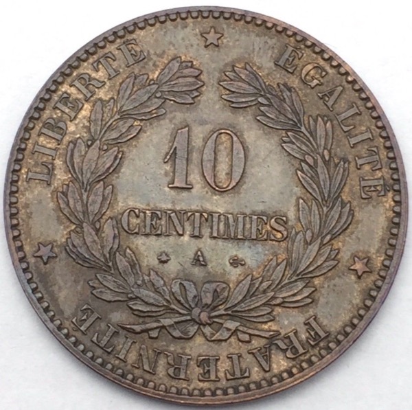 10 centimes Ceres 1872 A