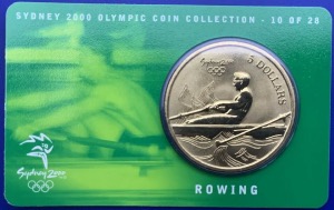 Australie, 5 Dollars Elisabeth 2, Sydney 2000, Rowing
