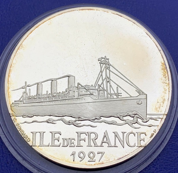 Médaille Argent - Navire, ILe de France 1927