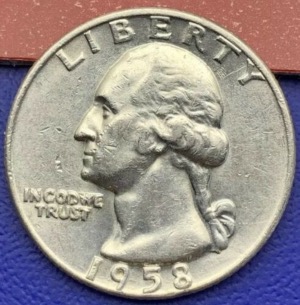 25 cents Washington 1958 D argent USA