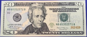 Etats-Unis, Billet 20 dollars New-York 2017, Jackson, Neuf