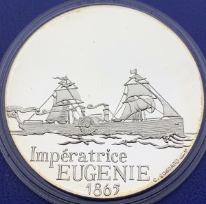 Médaille Argent - Navire, Impératrice Eugénie 1865