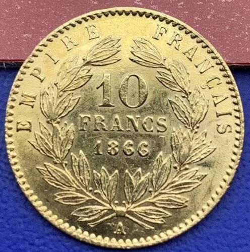 10 Francs Or Napoléon III Tête Laurée 1866 A
