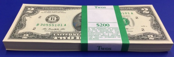Etats-Unis Liasse 100 x 2 dollars Neuf 2013 Consécutifs (B) New-York
