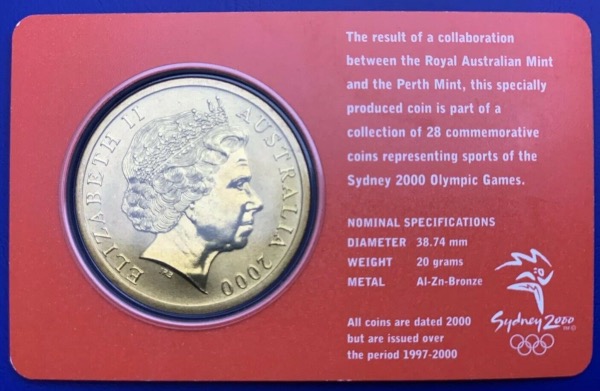 Australie, 5 Dollars Elisabeth 2, Sydney 2000, Equestrian