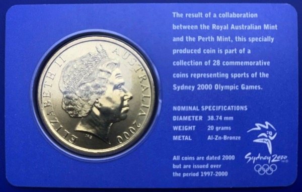 Australie, 5 Dollars Elisabeth 2, Sydney 2000, Modern Pentathlon