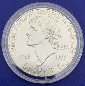 1 Dollar 1993 Thomas Jefferson, Argent, Etats-Unis