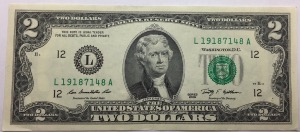 Billet de 2 dollars 2009 San Francisco