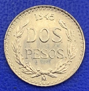 Monnaie Or 2 Pesos Mexique, Mexicain, 1945