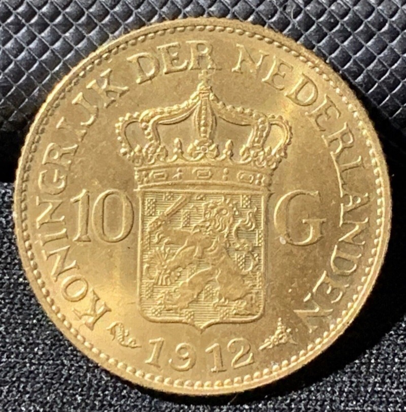 Pièce or 10 Gulden 1912 Pays-Bas