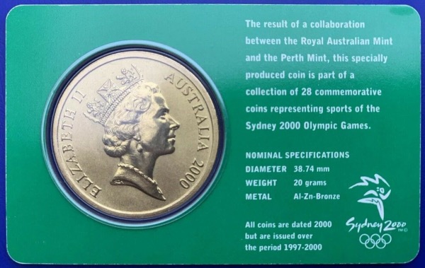 Australie, 5 Dollars Elisabeth 2, Sydney 2000, Archery