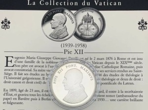 Médaille Pie XII, Collection du Vatican