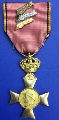 Médaille Croix des Vétérans 1909 - 1934 Belgique 3 Palmes
