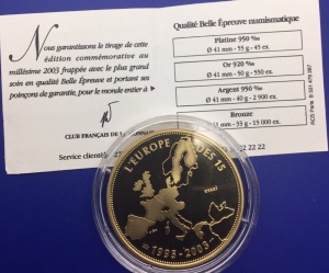 Médaille Europe des 15 - 2003