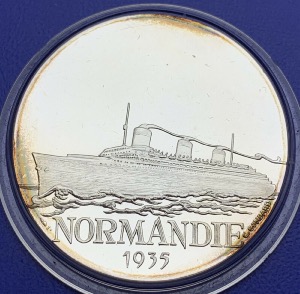 Médaille Argent - Navire, normandie 1935