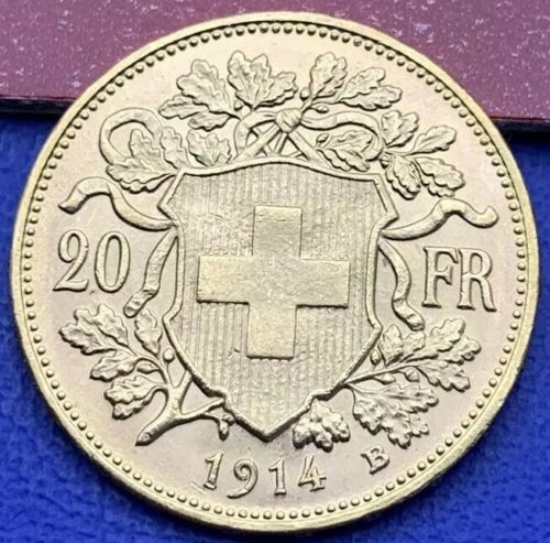 Monnaie Or 20 Francs Vreneli Suisse 1914