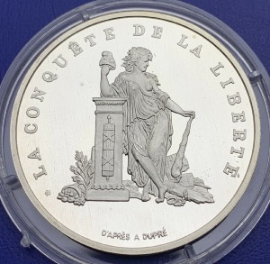 Médaille Argent Bicentenaire de la Révolution - La conquête de la liberté